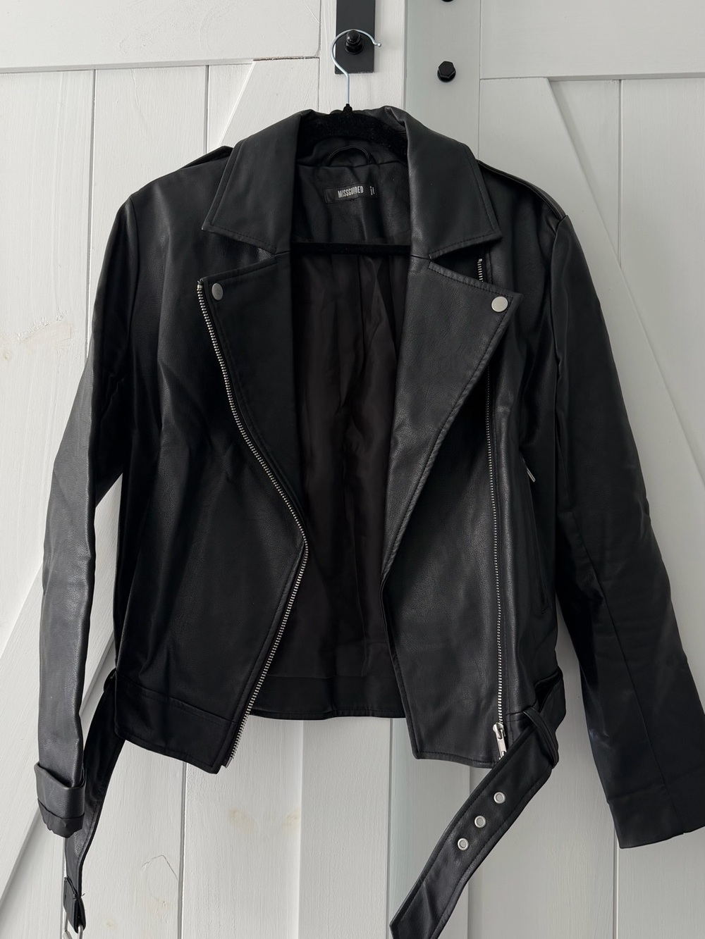 Missguided Black Faux Leather Biker Jacket